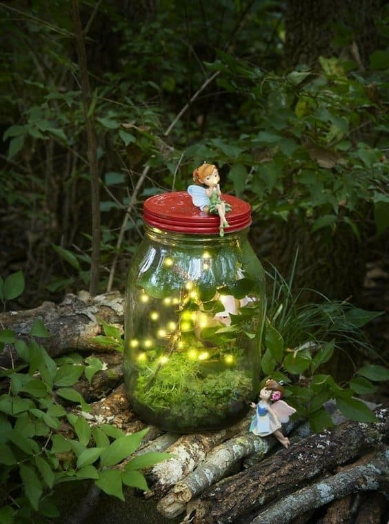 Fairy Lantern Jar with Glowing Lights