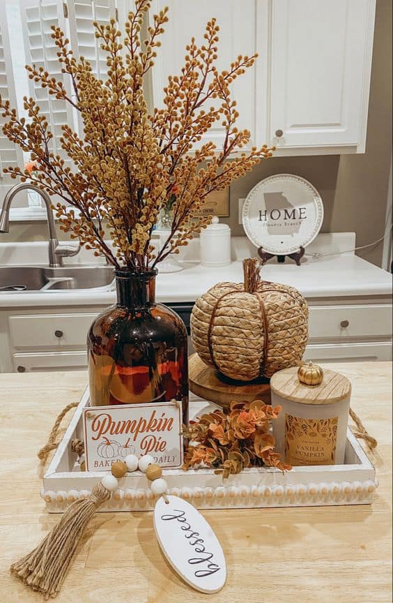 Blessed Autumn Pumpkin Tray