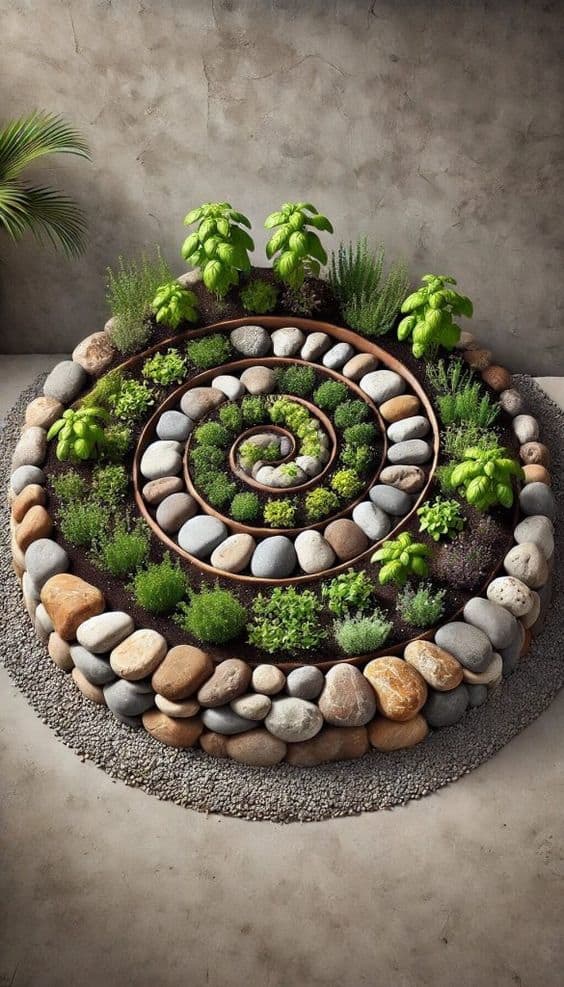 Elegant Spiral Rock Garden