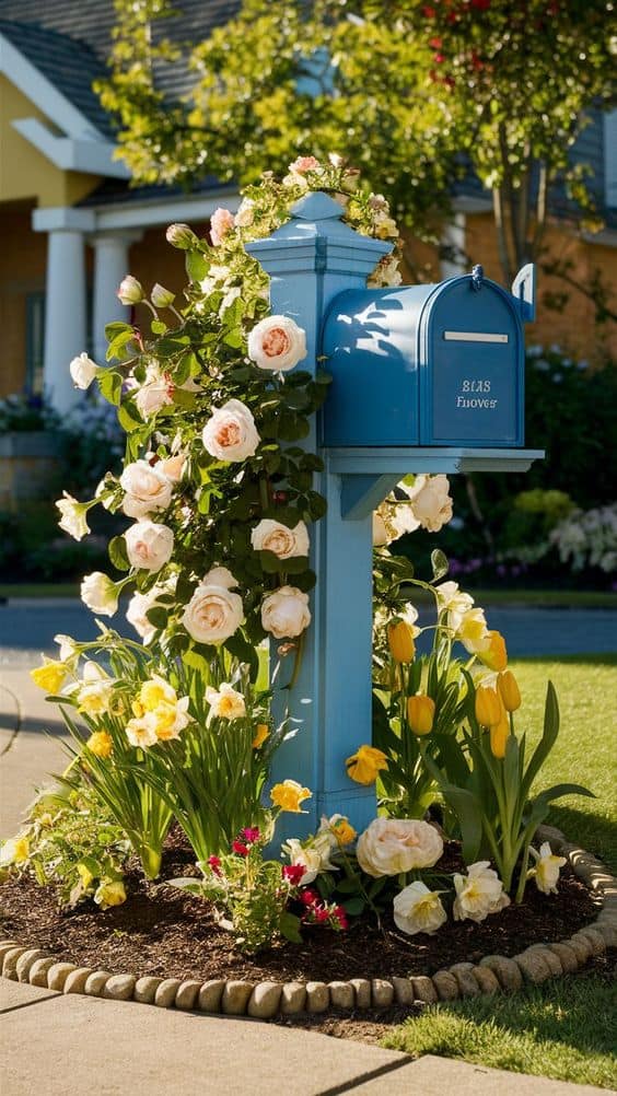 Charming Floral Mailbox Display