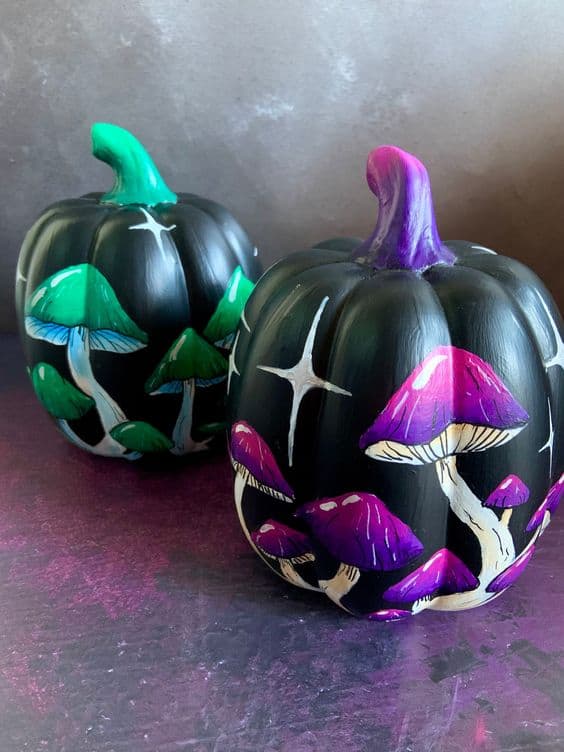 Magical Neon Mushroom Pumpkins