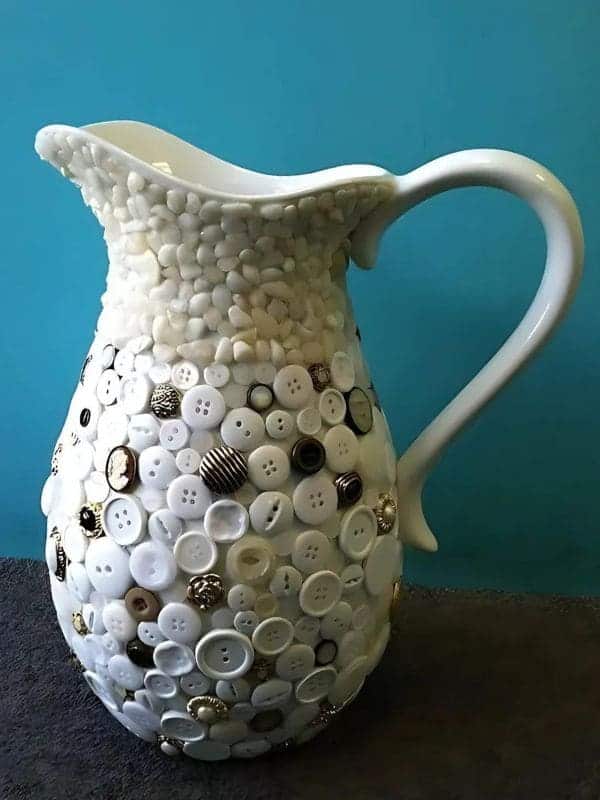 Charming Button-Covered Pitcher