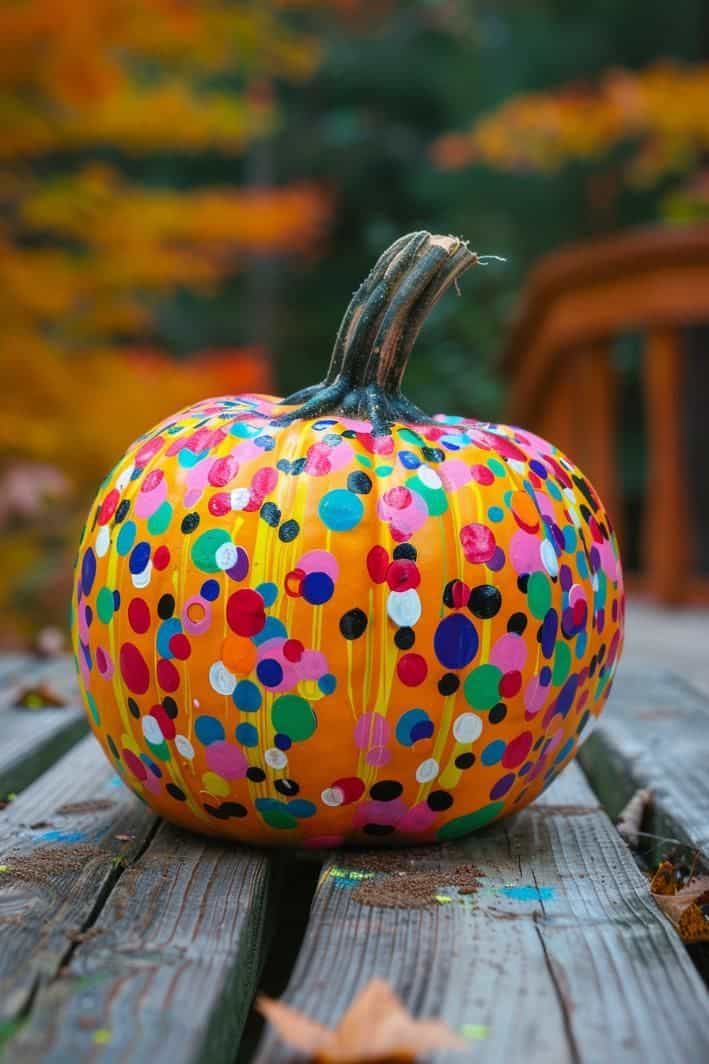 Vibrant Confetti Burst Pumpkin