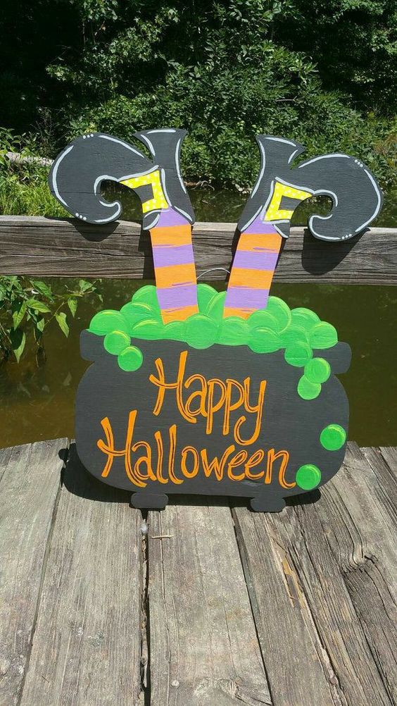 Whimsical Witchy Halloween Sign