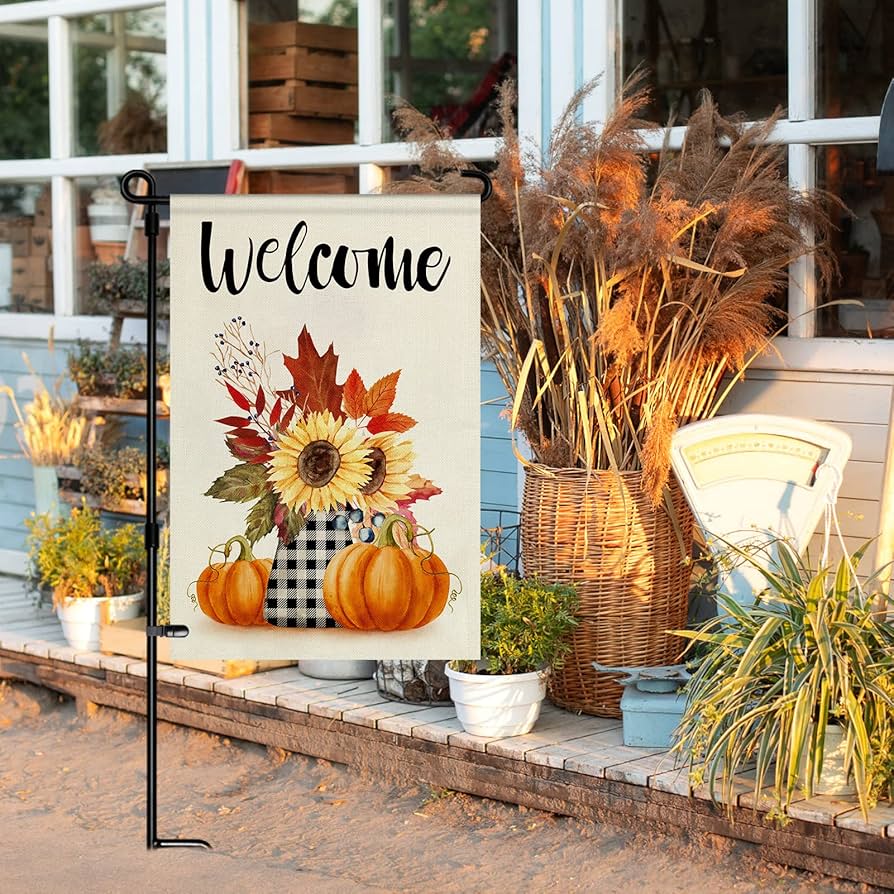 Warm and Inviting Autumn Welcome Flag