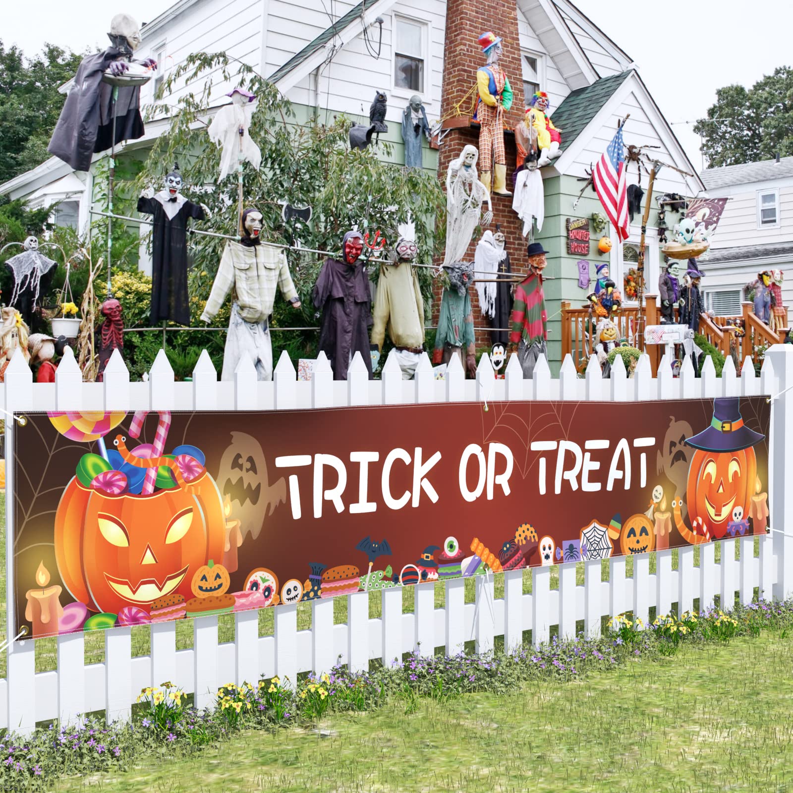 Colorful Trick or Treat Halloween Fence