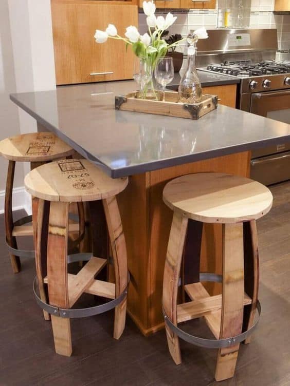 Rustic Barrel Stools Design