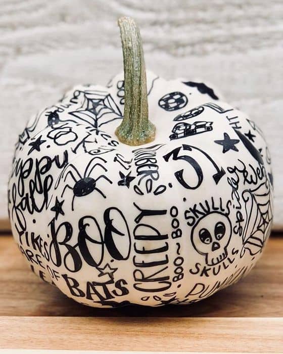 Playful Spooky Doodle Pumpkin