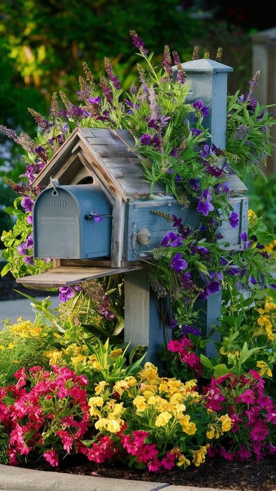 Rustic Floral Mailbox Haven