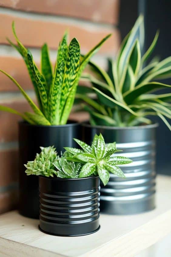 Chic Upcycled Tin Can Planters