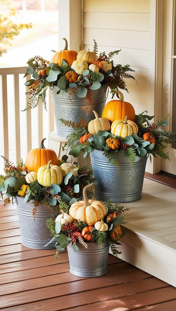 Charming Harvest Bucket Display