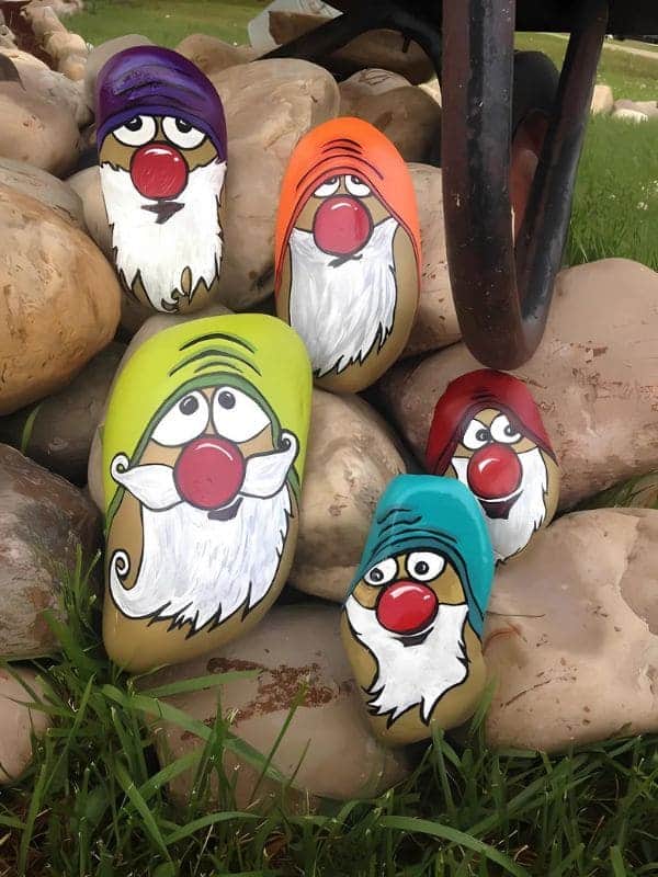 Whimsical Garden Gnome Pebbles