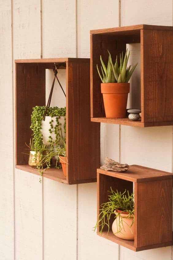 Rustic Wooden Box Planters