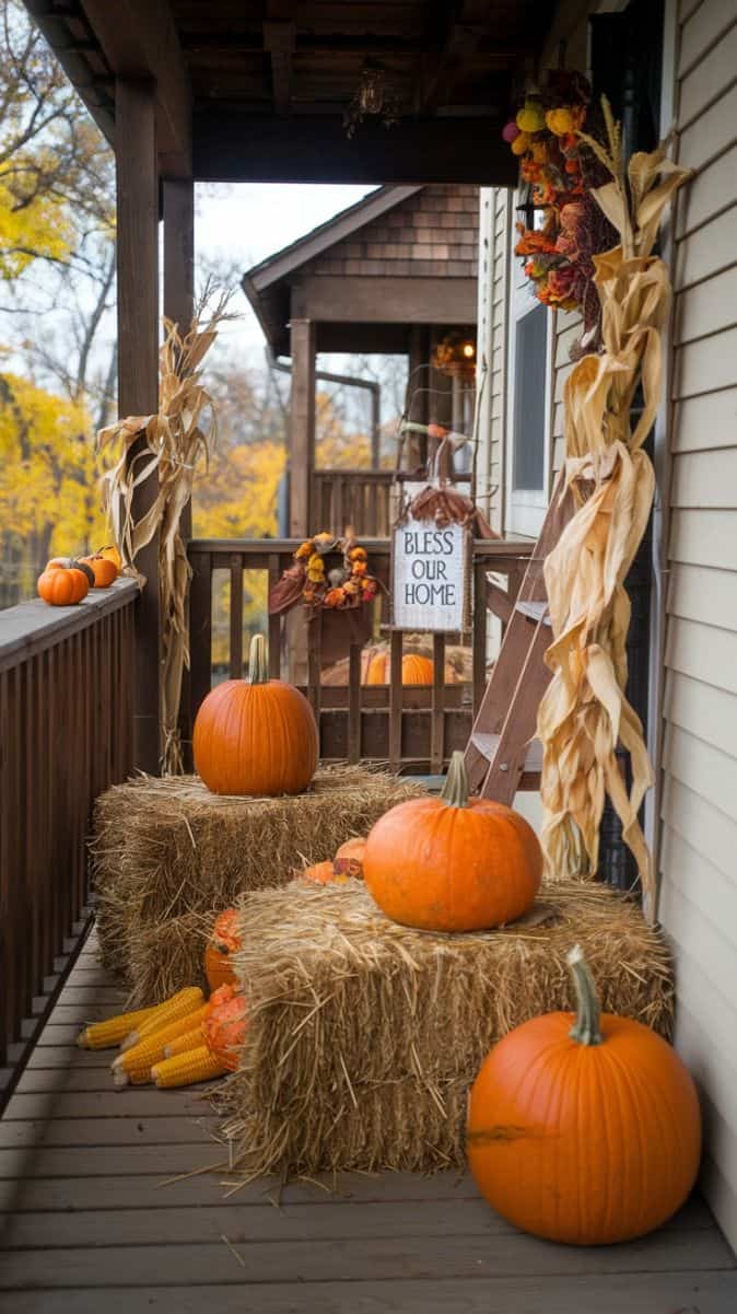 Harvest Haystack Balcony Decor