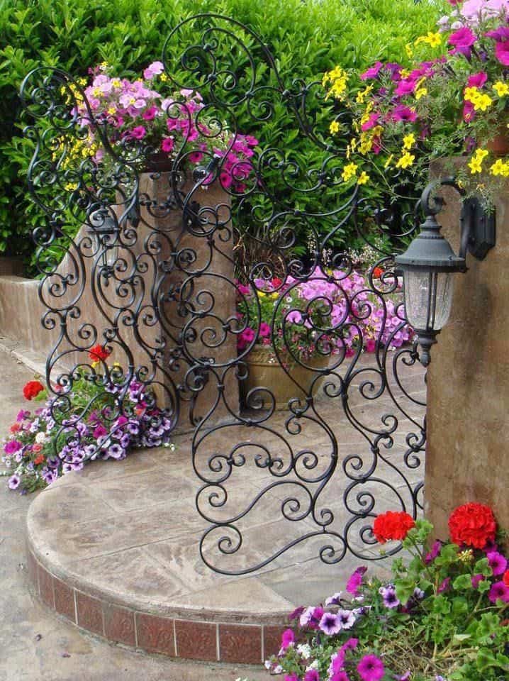 Ornate Floral Iron Gate