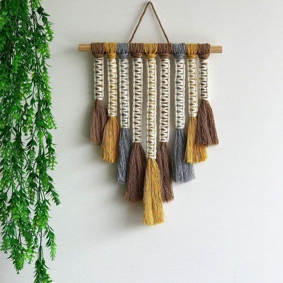 Earthy Tassel Yarn Art