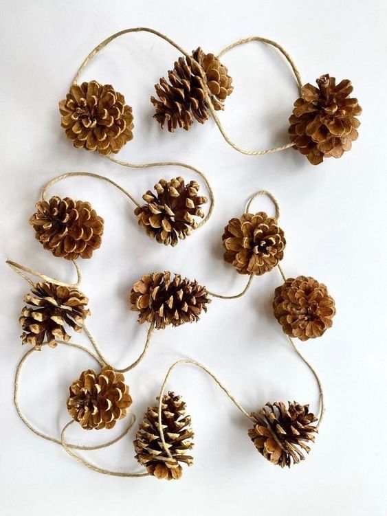 Pinecone Garland with Rustic Rope