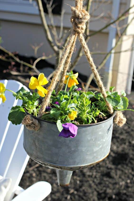 Rustic Bucket Hanging Planter