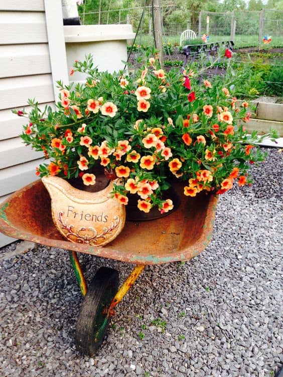 Charming Wheelbarrow Flower Planter