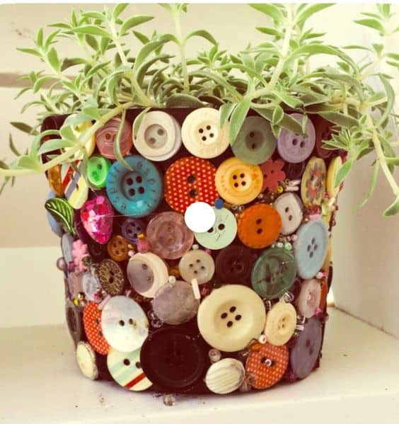 Vibrant Button Planter Makeover