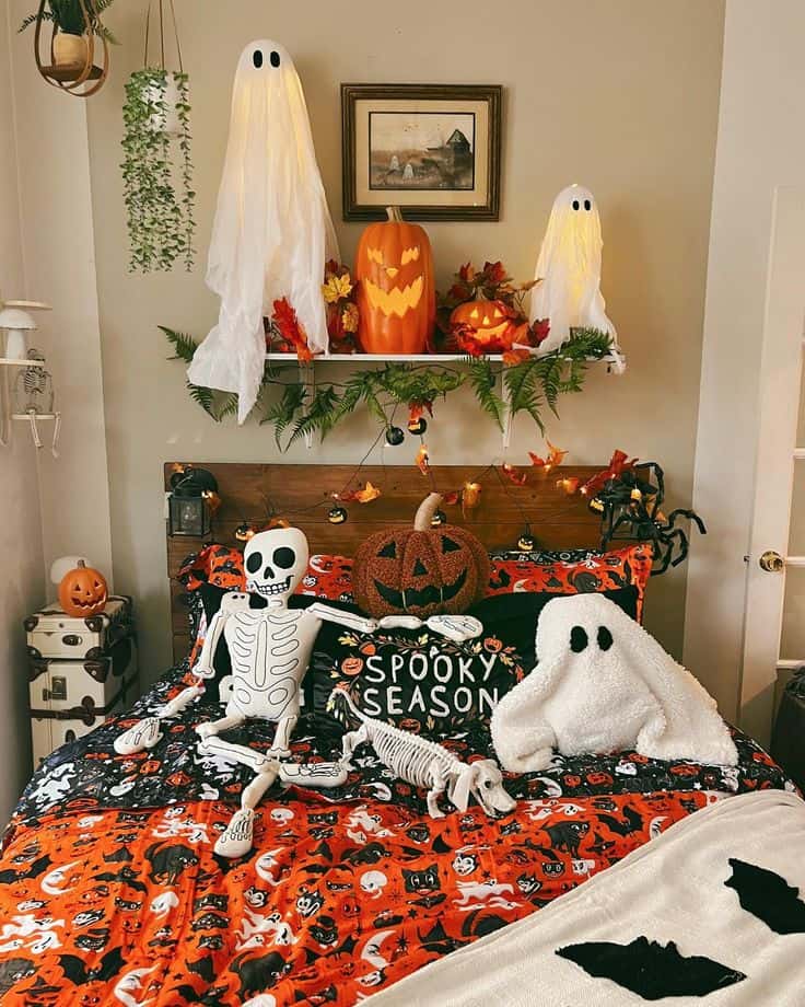 Whimsical Ghostly Halloween Bedroom