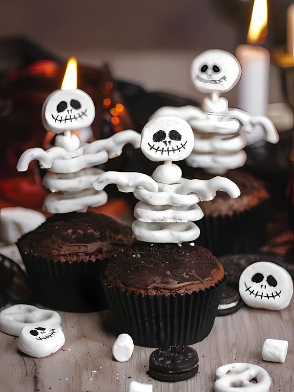 Adorable Skeleton-Themed Halloween Cupcakes