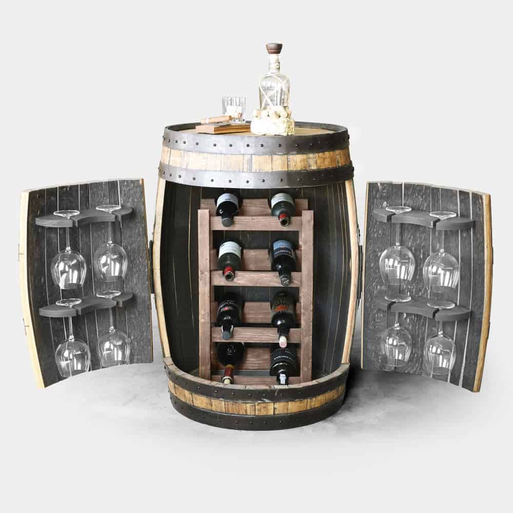 Elegant Barrel Wine Cabinet