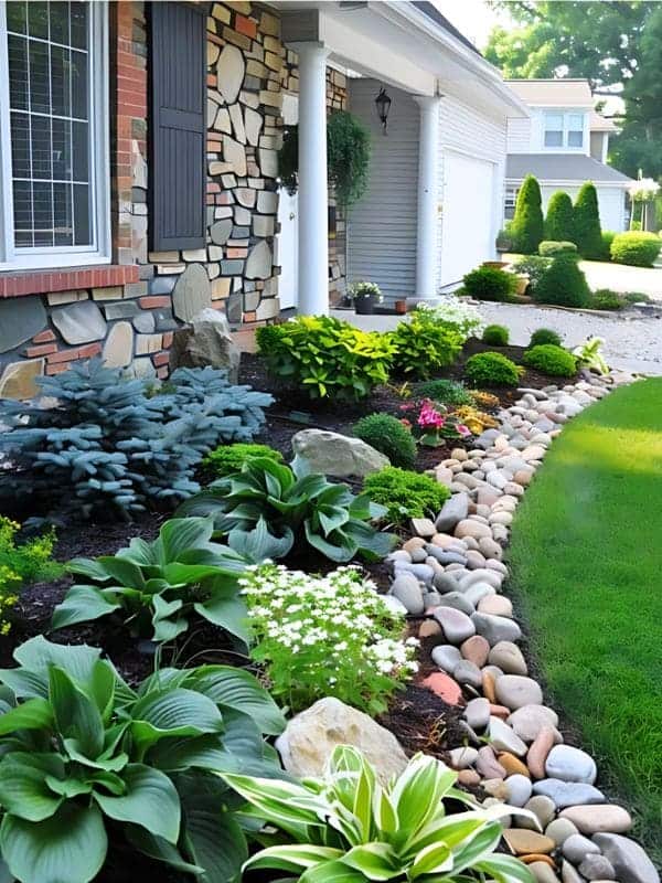 Charming Curved Stone Garden Border