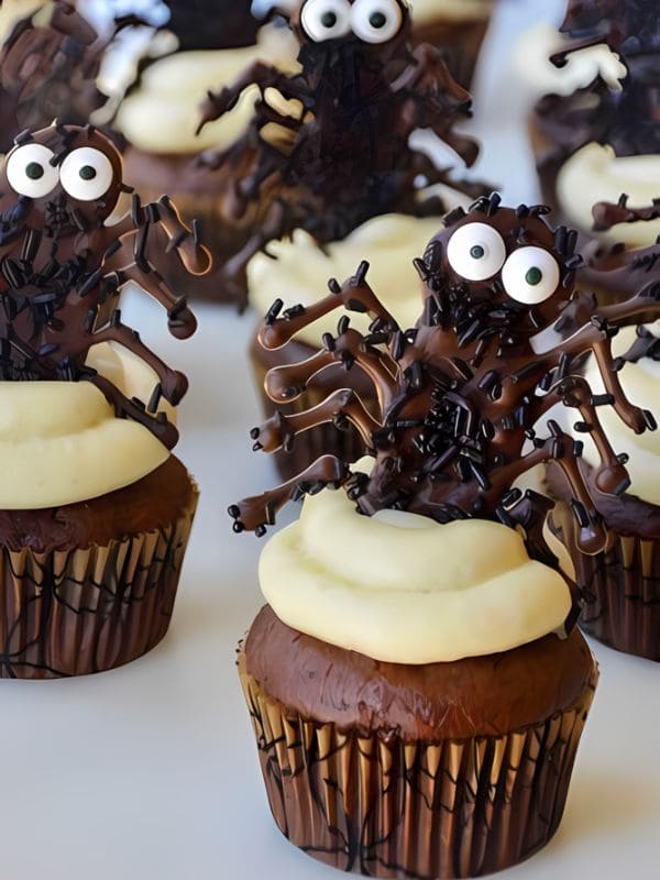 Creepy Chocolate Spider Web Cupcakes with a Sweet Twist