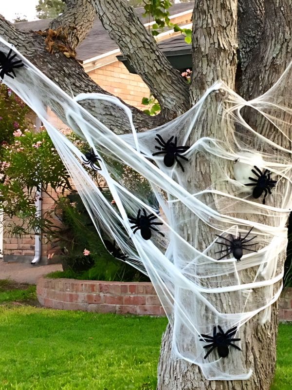 Creepy Crawly Spider Web Halloween Tree Decor