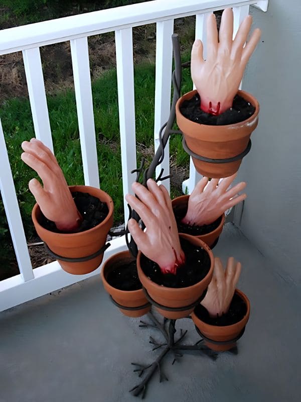 Creepy Hand Planter Display