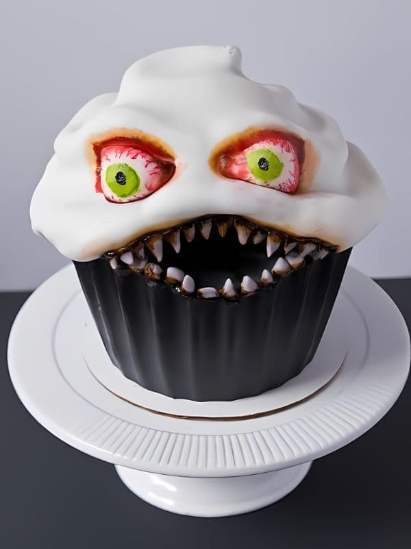 Creepy Monster-Eyed Halloween Cupcake