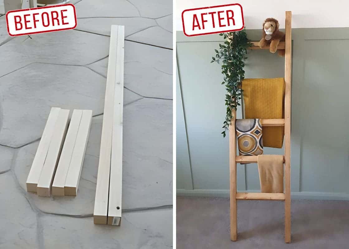 Create a Stylish DIY Blanket Ladder for Only $10