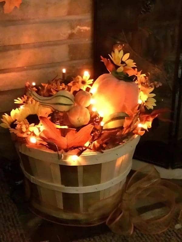 DIY Lighted Fall Pumpkin Basket