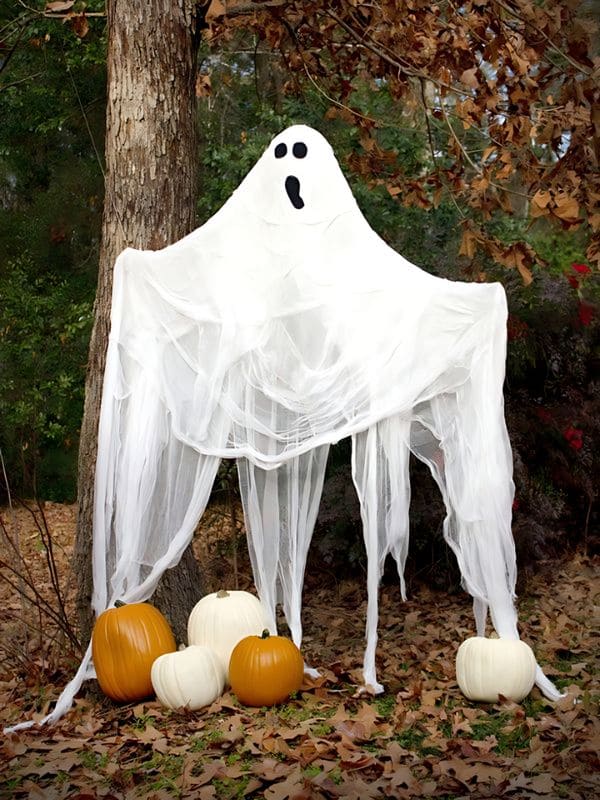 Eerie Ghost Draping Halloween Outdoor Tree Decor