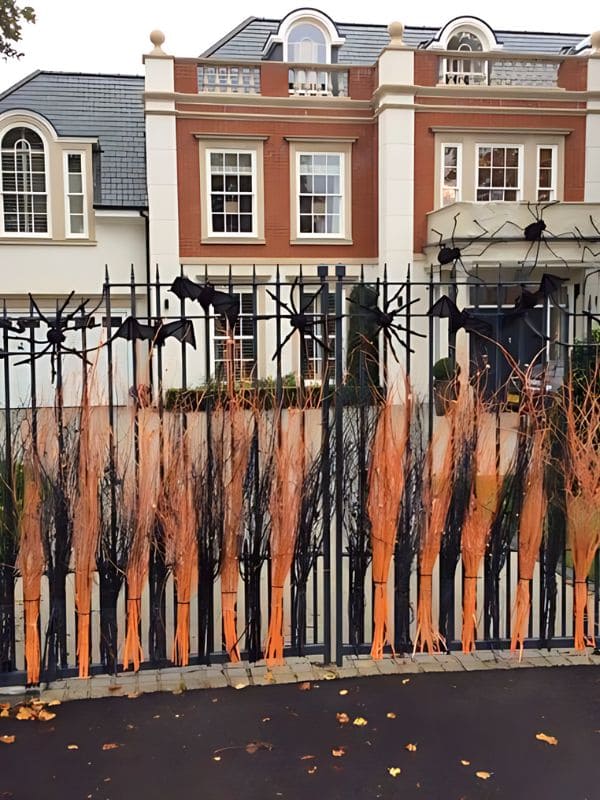 Elegant and Spooky Halloween Branch-Decorated Gate