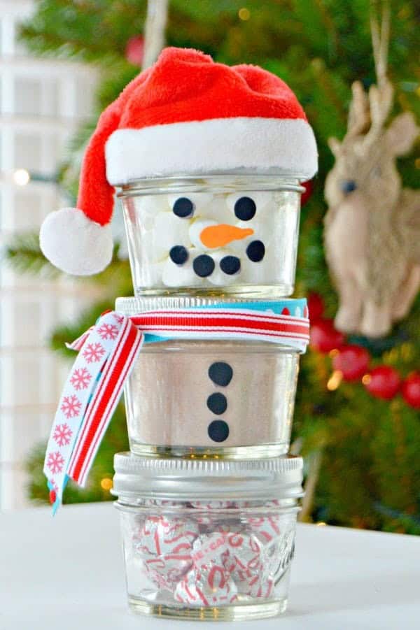 Hot Chocolate Mason Jar Snowman