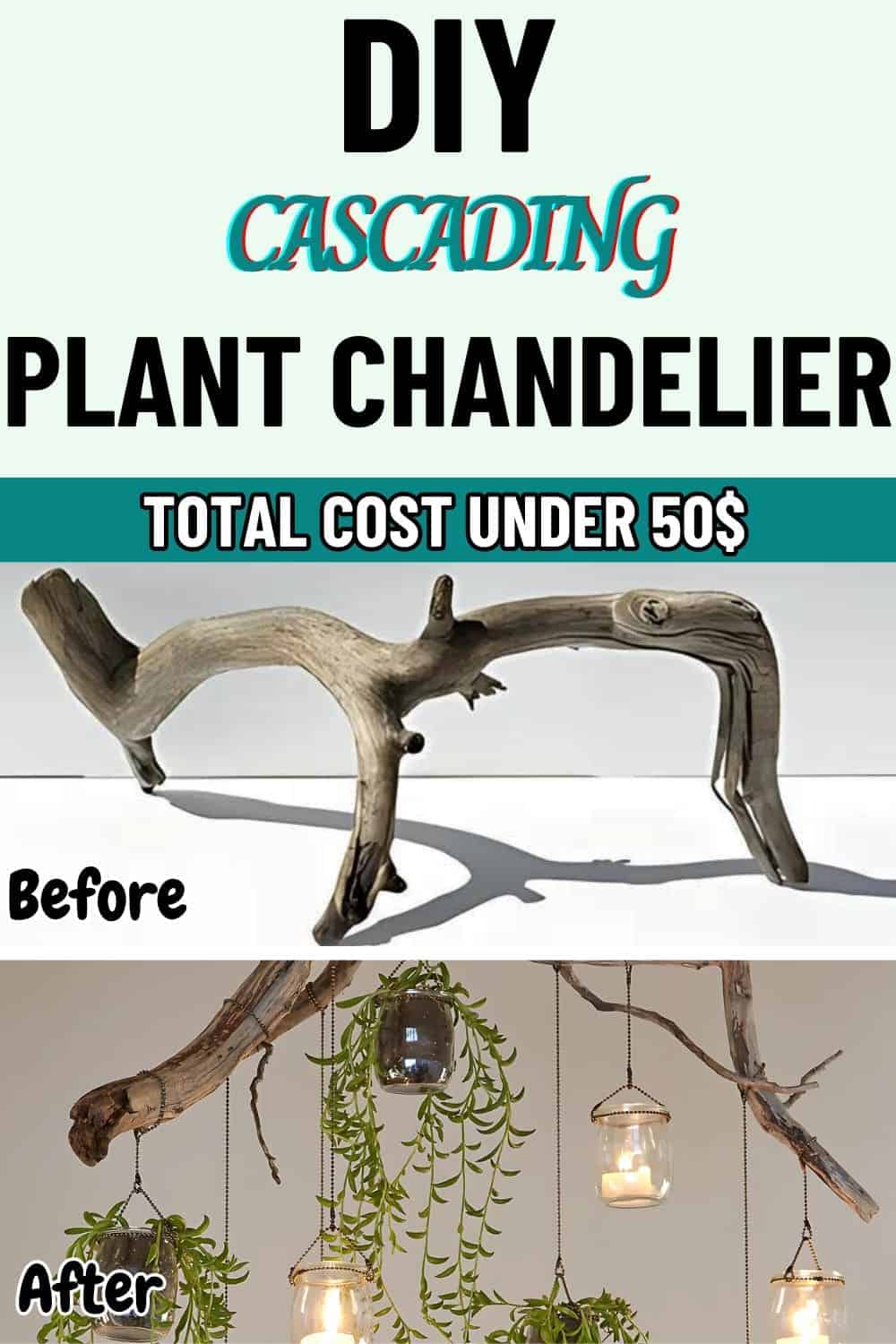 How to Make DIY Cascading Plant Chandelier for Just Under 50