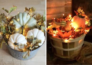 How to Make DIY Lighted Fall Pumpkin Basket