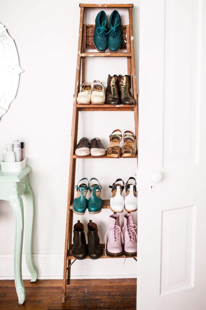 Shoe Storage Vintage Ladder