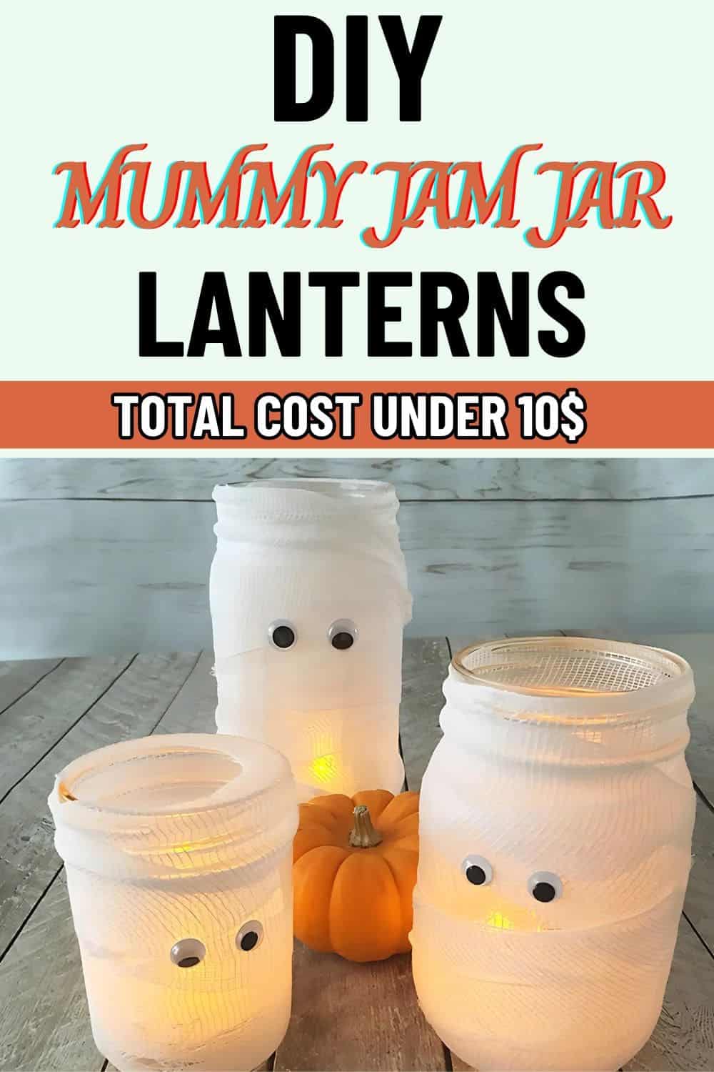 Light Up Your Halloween with Super Easy Mummy Jar Lanterns