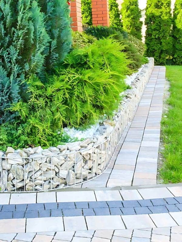 Modern Gabion Stone Garden Border