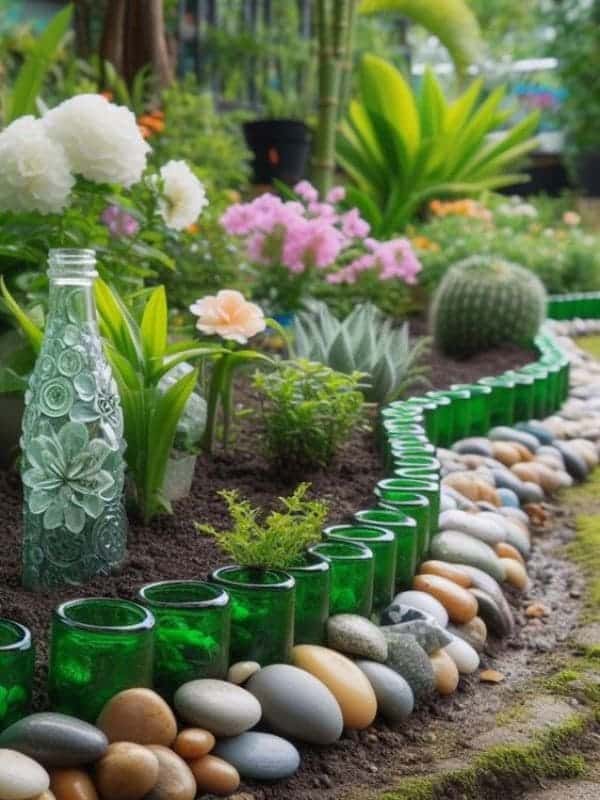 Recycled Bottle Garden Border