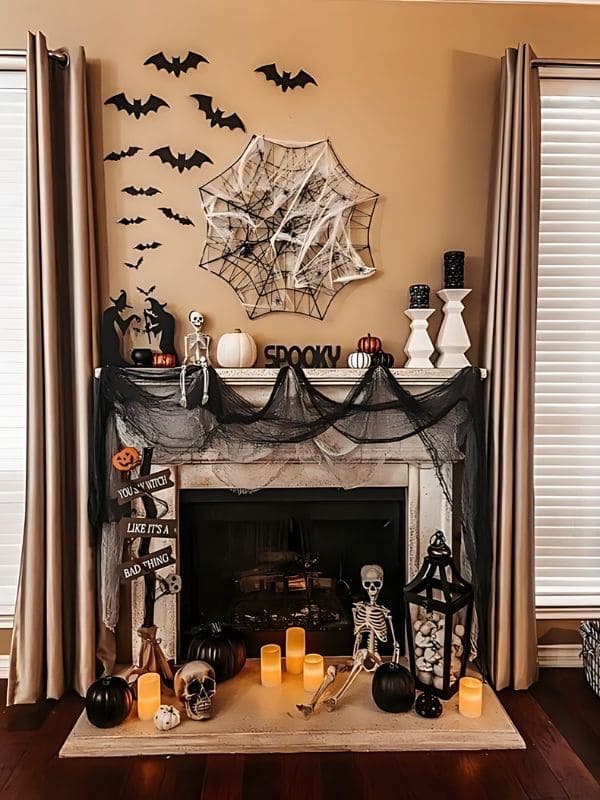 Skeleton Spooky Charm Halloween Fireplace