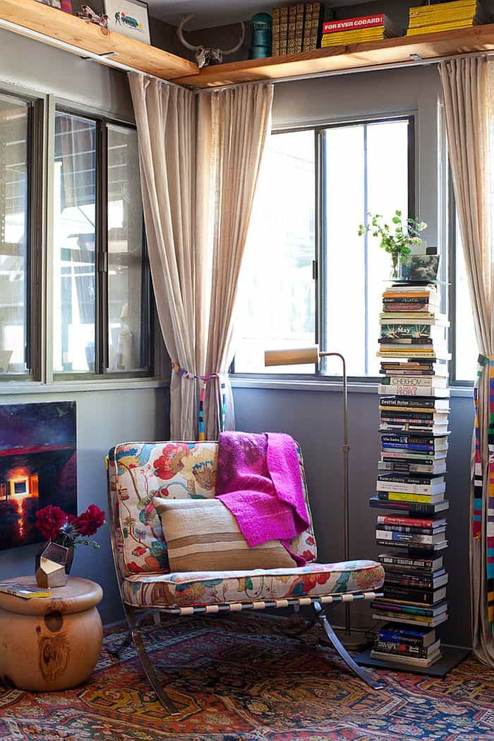 Eclectic Fall Reading Nook with Bold Patterns