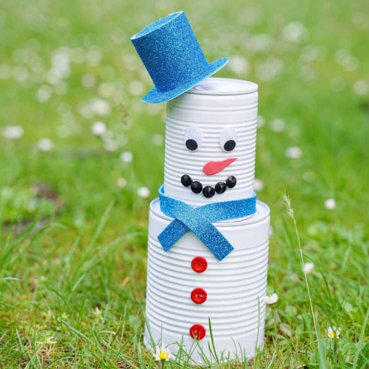 Cheerful Snowman Tin Craft