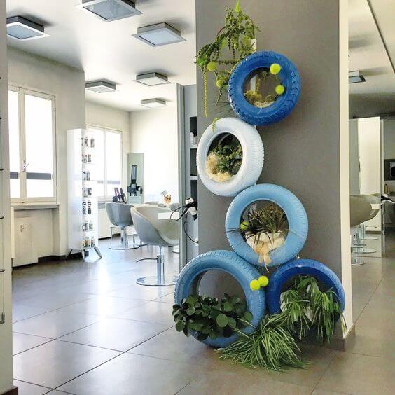 Stacked Tire Planter Tower