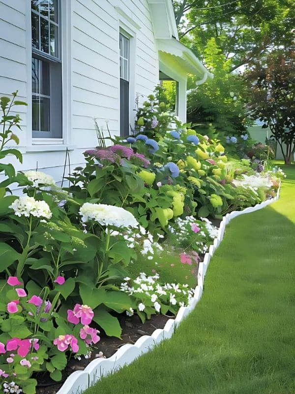 Wavy Garden Edge with Colorful Blooms