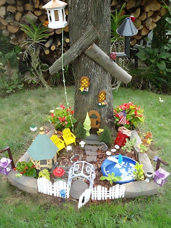 Whimsical Tree-Rooted Gnome Village