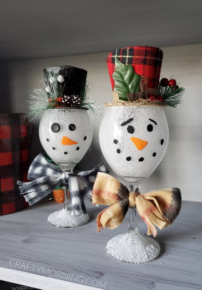 Wine Glass Snowmen